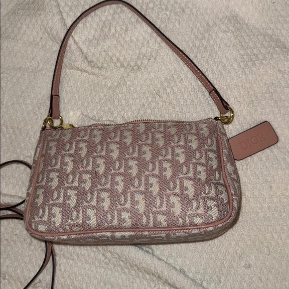 Faux Dior Pink and Cream Shoulder Bag - Picture 8 of 8